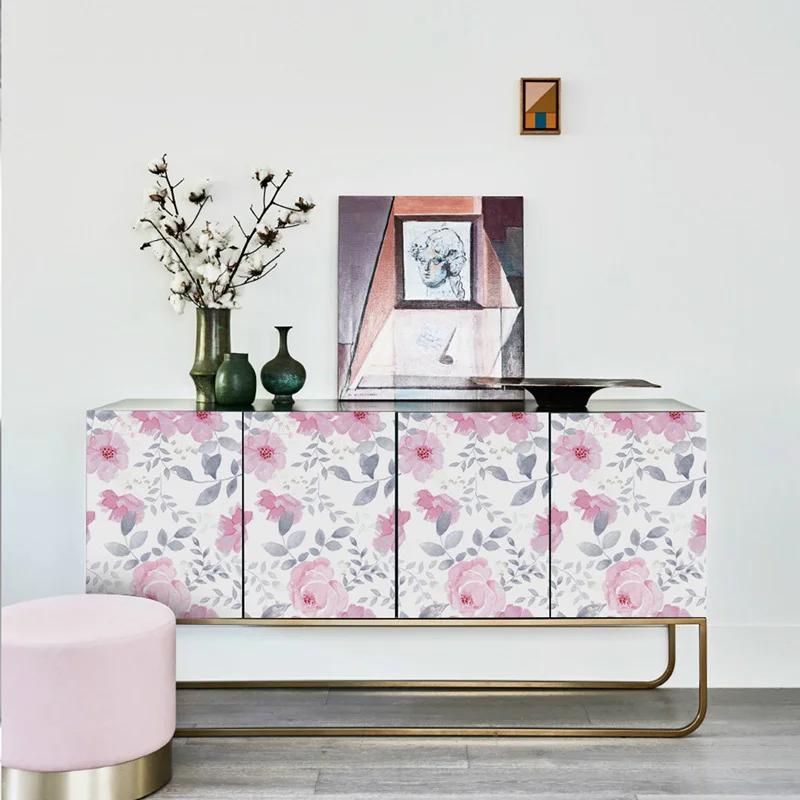 Modern flower peeling wallpaper natural flower self-adhesive wallpaper waterproof detachable leaf wallpaper home decor