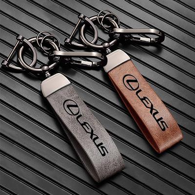 Car Key Rings Luxury Leather Keychain Pendant Accessories For LS LC RZ IS350 ES300 GS350 CT200h GX460 LX570 RX500h NX300