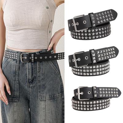 Adult Waist Belt with Studded Decors Light Luxurious Personality Waist Belts for Women Trousers Coat Dress Non-slip