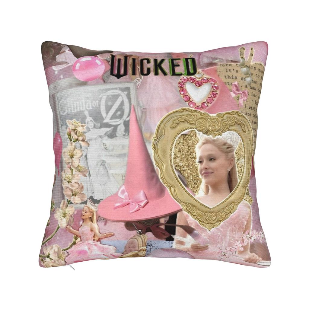 Printed Wicked Elphaba & Glinda Tonal Pillowcase Polyester Cushion Cover Decorations Witch Throw Pillow Case Cover Home Zippered