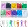 200 Pcs Medium 33 mm/1.3Inch Size Colored Paper Clip with Plastic Box Coated Metal PaperClips Office for School and Personal Use