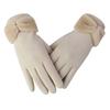 Bow Design Touch Screen Gloves Dralon Material Full Finger Gloves Winter Warm Gloves  Winter Season