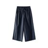 Plus size women clothing [Loose Wide-Leg Pants] Chubby Girl Summer Elastic High Waist Casual Hollow Lace Capri Pants