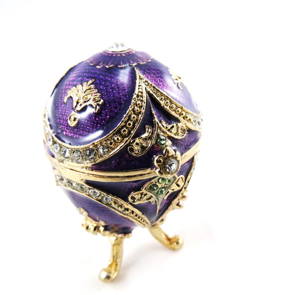 Les Trésors De Lily [J3297] - Purple 'Egg of the Tsars' Jewelry Box