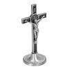 Catholic Cross Hand Made Zinc Alloy Metal Vertical Catholic Crucifix Wall Cross with Removable Base