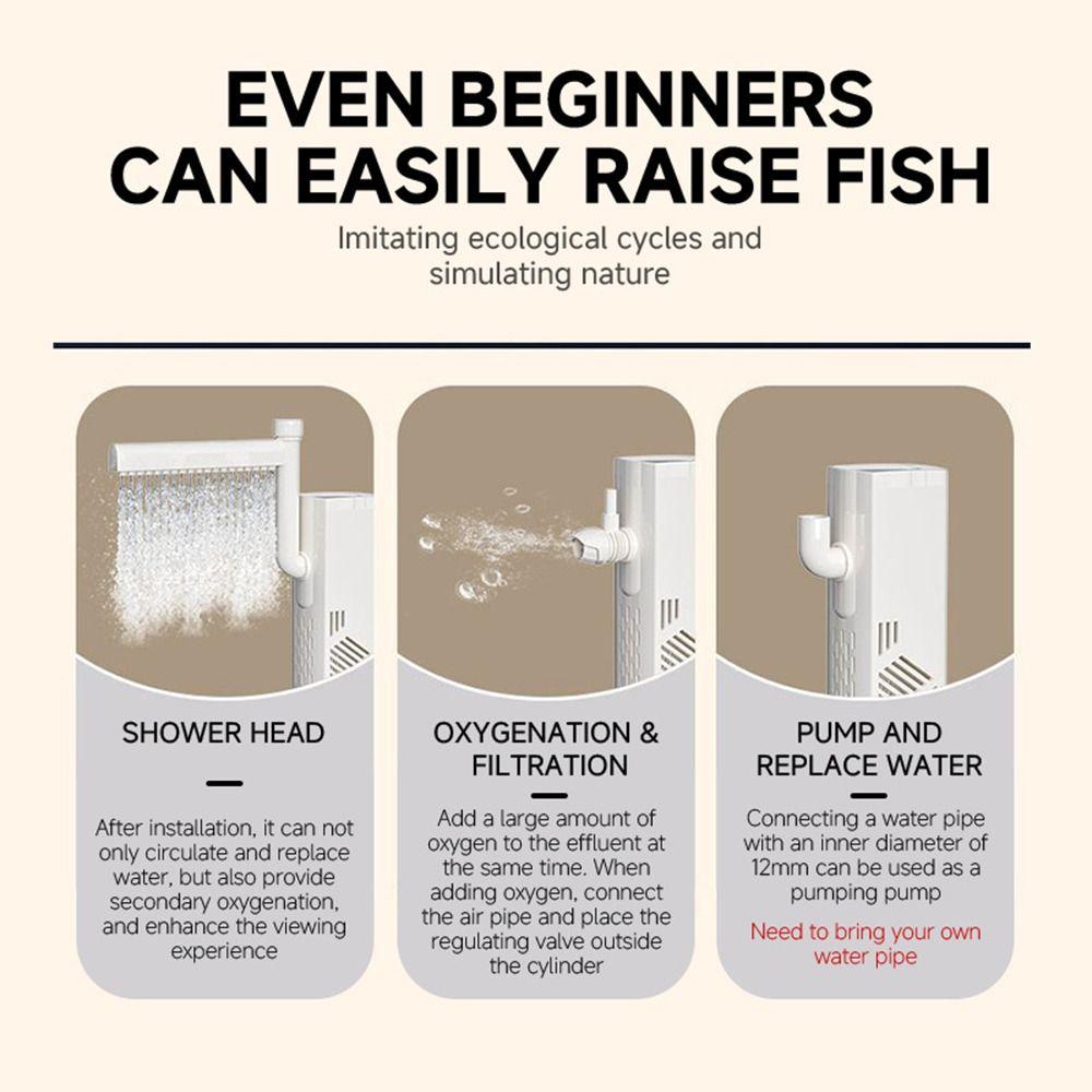 with LED Lighting Fish Tank Clear Desk Aquarium Set Durable Turtle Tank  for Fish Decor