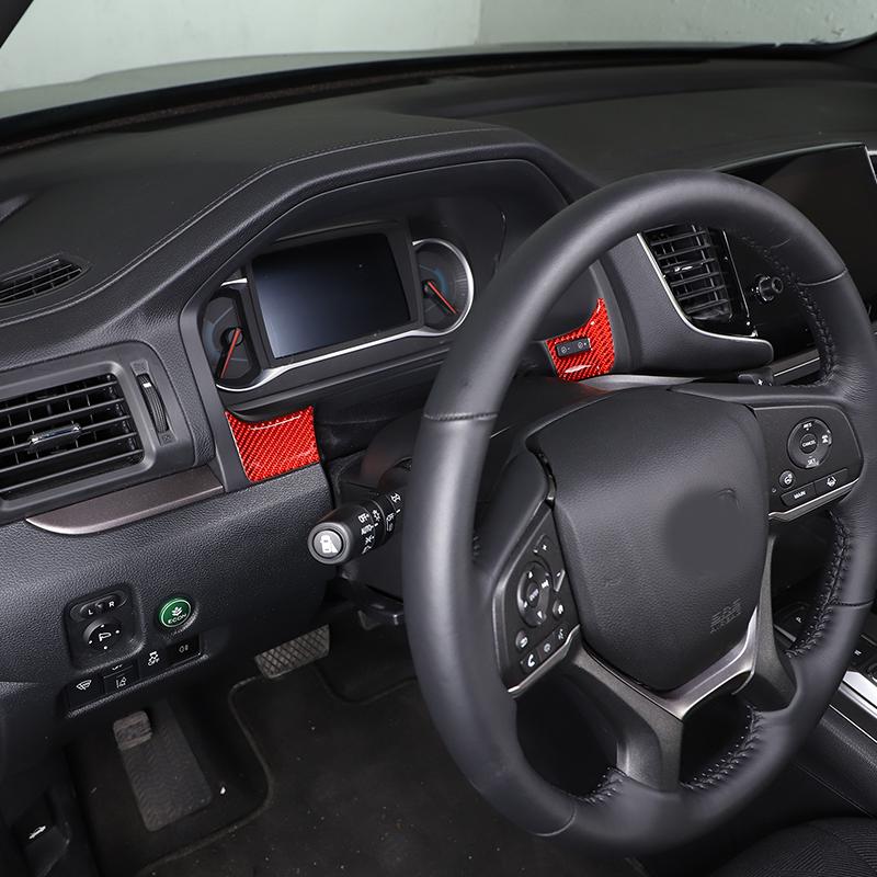 For Honda Pilot 2015-2022 Soft Carbon Fiber C Car Dashboard Sides Frame Cover Trim Sticker Car