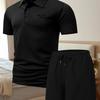 Mens Summer Track Suits 2 Piece Shorts Sets Short Sleeve Sweatsuit Outfits Golf Polo Shirts 