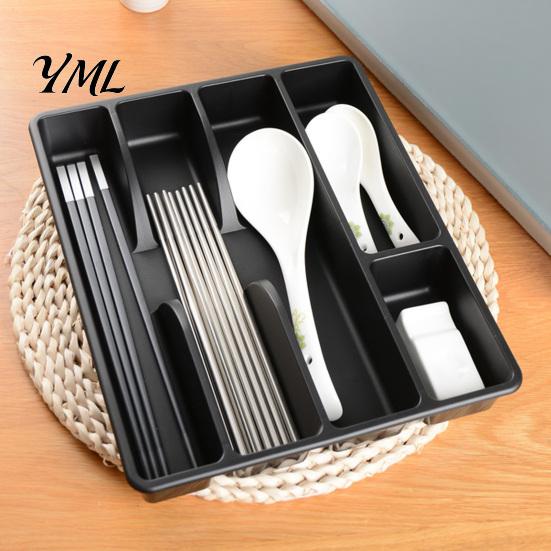 Adjustable Kitchen Tray Drawer Cutlery Organizer, Multi-Compartment Plastic Utensil Tray, Space for Drawers Saving Durable Storage Home Organizer