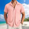 Men's Summer Trendy Solid Color Lapel Sports Casual Shirt