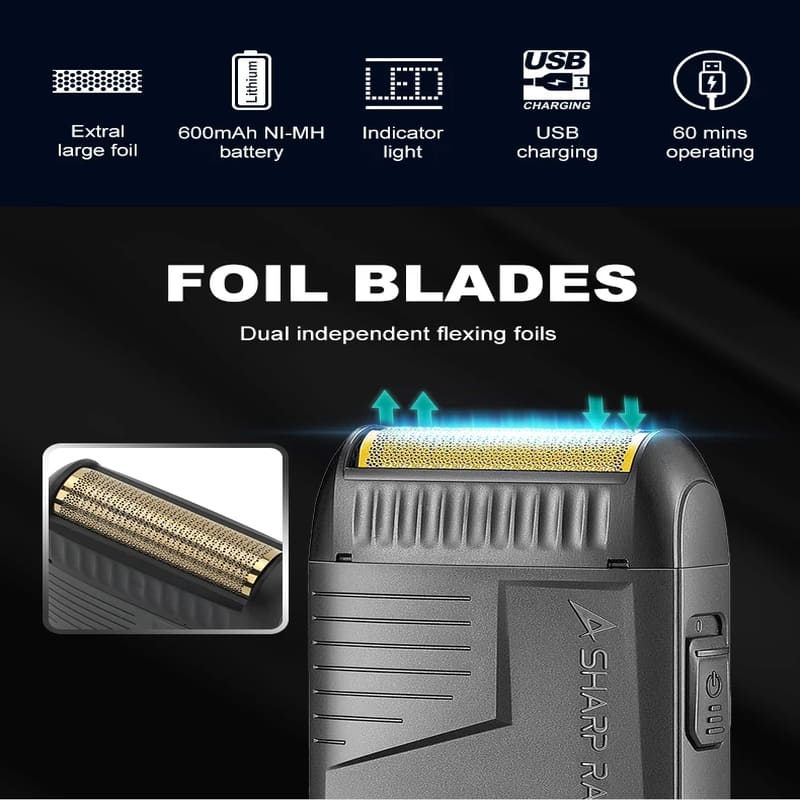 Small Mini Shaver Portable Men's Reciprocating Single Blade Household Shaver Rechargeable Dual-use LED Display Long Battery Life Portable
