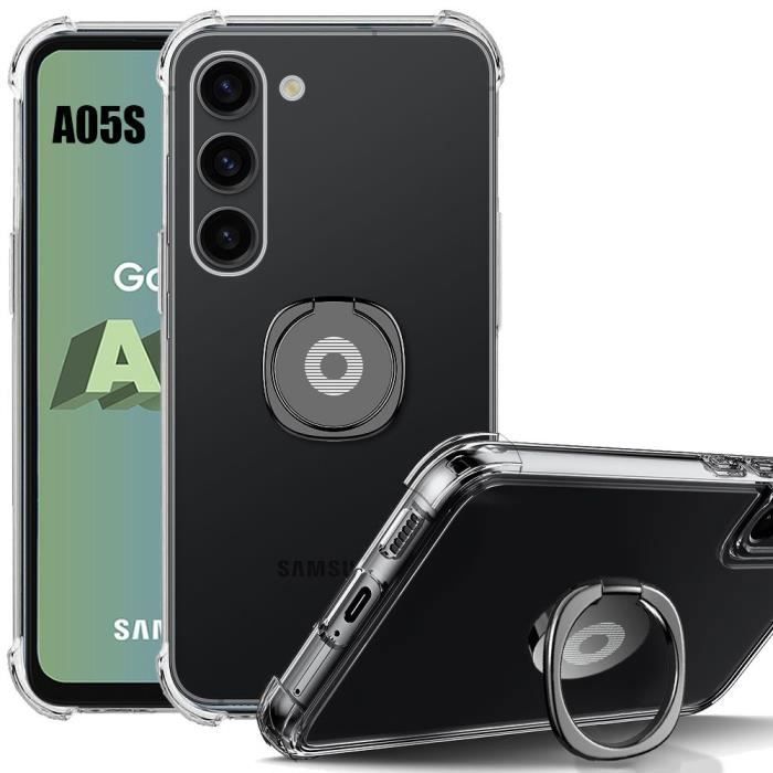 Coque de protection - booling - samsung galaxy a05s - transparent - noir - coins renforcés