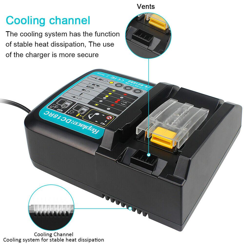 Li-ion Battery Charger Power Tool Charger For 18V BL1815 1830 1840 1845 1860 14.4V BL1415 1430 1440 1445 1460 Battery