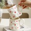 400ML European Ceramic Coffee Cup White Love Mug Home Bow Breakfast Milk Mug Afternoon Camellia Flower Tea Cup Birthday Gift New