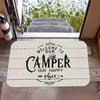 Joyful Camping Car Design Door Mat Cartoon Style NonSlip Entrance Rug for Living Room Bedroom Nursery Garden Balcony Sunroom