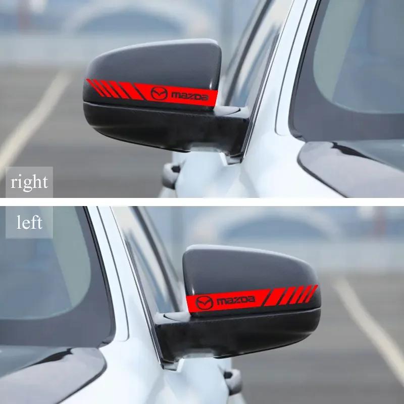 2 STUKS Auto 3D Stickers Achteruitkijkspiegel Zijstreep Voor Mazda 2 3 4 5 6 7 8 323 626 CX5 CX7 CX9 RX8 MX3 MX5 Atenza Goo