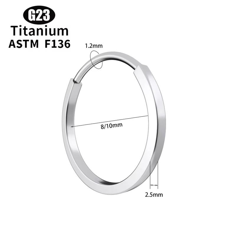 F136 Titanium Nose Ring Ear Septum Hoops Clicker Daith Tragus Cartilage Helix Round Earring Piercing Body Jewelry