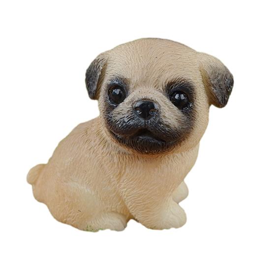 Tiny Dog Figurine Little Pet Resin Ornament Miniature Animal Figures for Micro Fairy Garden Landscape DIY Crafts Aquarium Plant Pot Decor