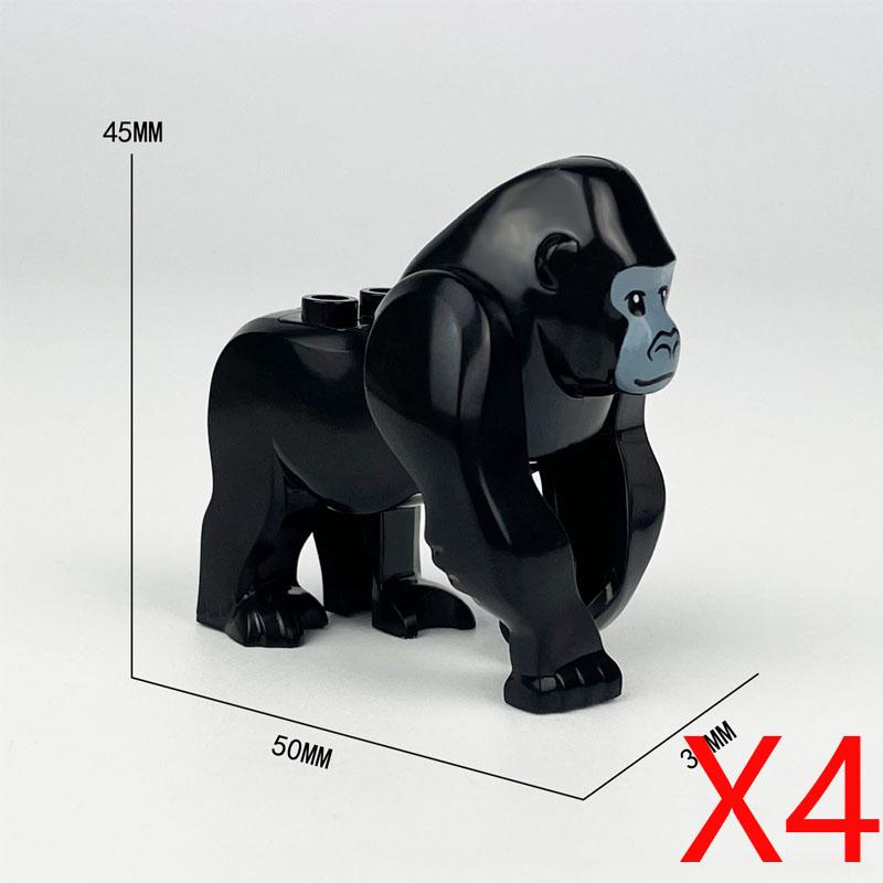 MOC Zwierzęta Zoo Klocki Słonie Tygrysy Słonie Małpy Łosie Niedźwiedzie Owce Wielbłąd Koń Krokodyl Lampart Mini Klocki DIY T11