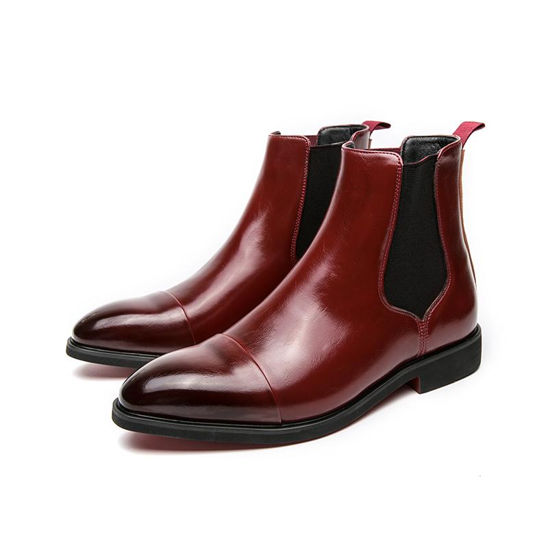 Golden Sapling Party Boots for Men Fashion Leisure Shoes Elegant Platform Flats Men's Chelsea Boot Casual Business Dress Shoe