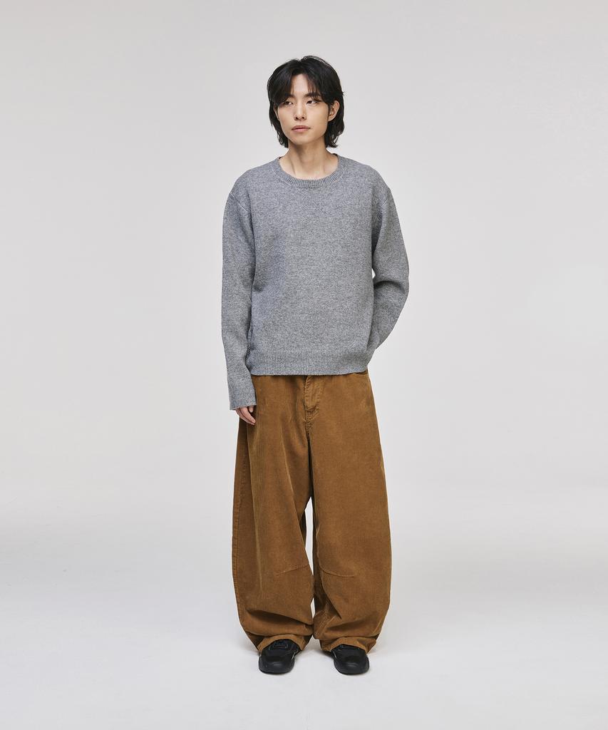 SIGNATURE Wide Curved Dart Corduroy Pants [Beige]