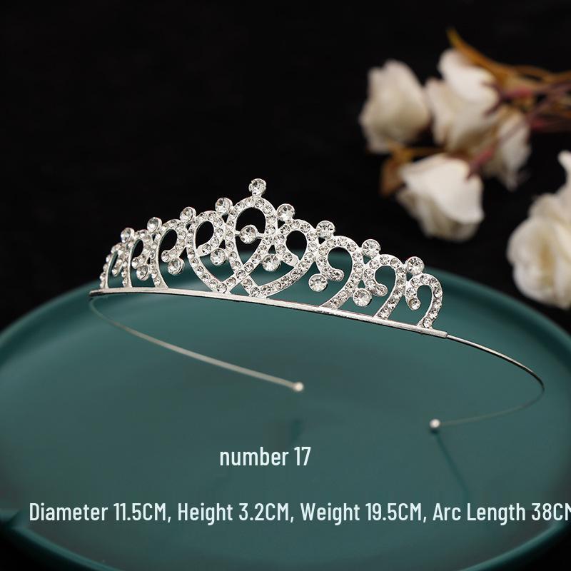 Serre-tête Couronne de Princesse à Strass pour Enfants - Mignon Style Peigne Chat Lapin Incrusté de Diamants pour Filles