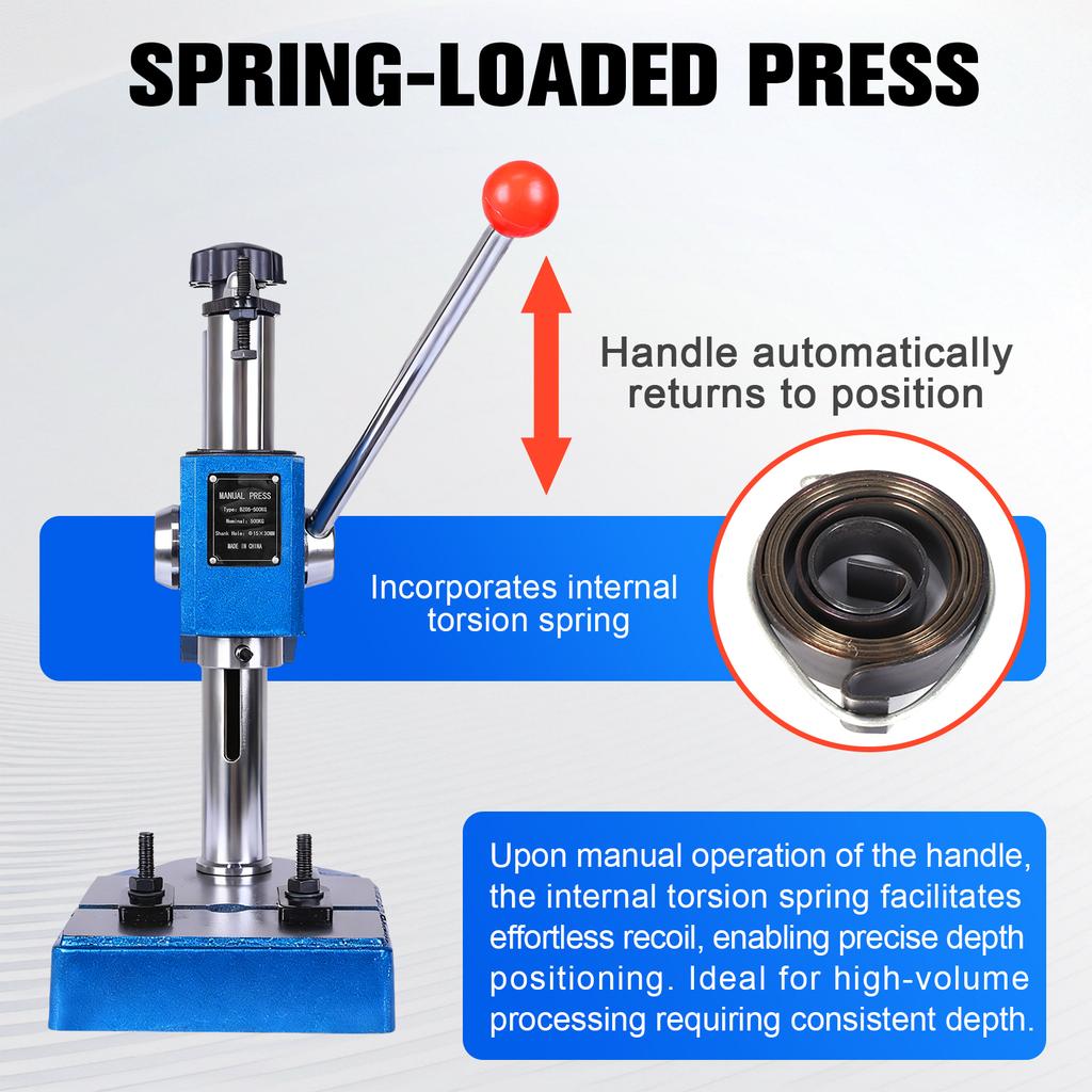 Benchtop Hand Hole Puncher Machine Spring-Loaded Desktop Punch Press Hand Press for Punching Bending Stretching Forming