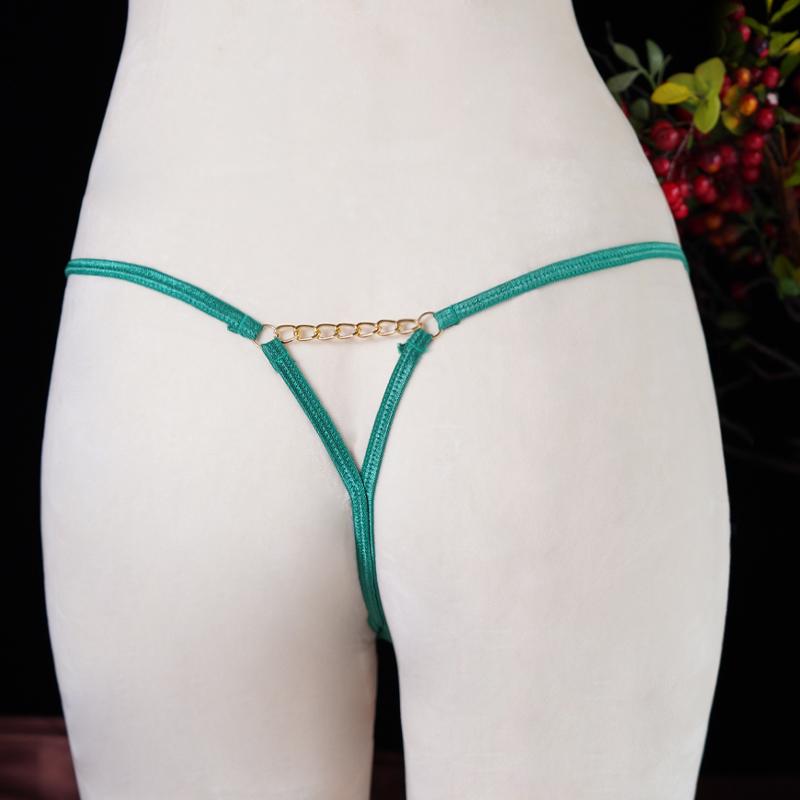 Chiloți sexy pentru femei, cu lanț metalic, cure, slip, drăguț, cu fundă, cu talie joasă, lenjerie erotică pentru femei, chiloți intimi