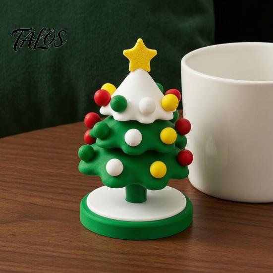Holiday Home Decor Gifts 3D Printed Mini Dancing Christmas Tree Figurine, 360° Rotatable Fun Interactive Figures Toy, Cute Xmas Desktop Ornament,