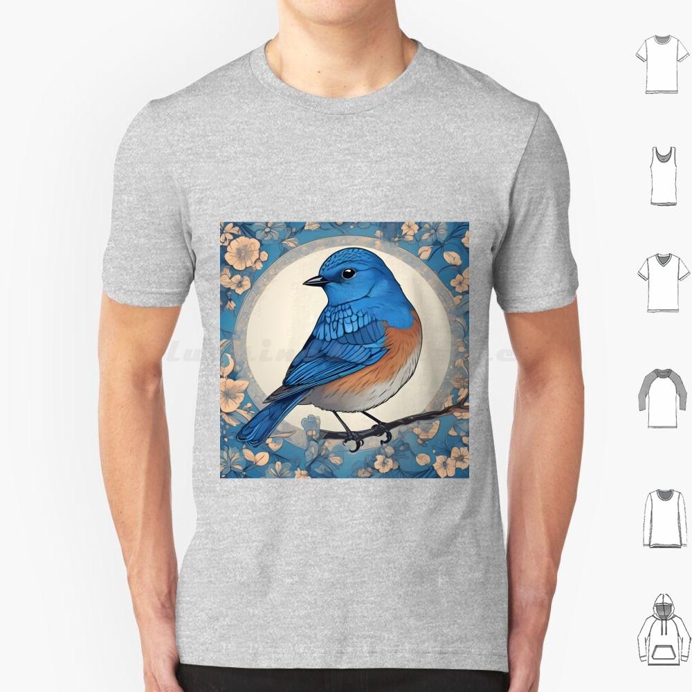 Bluebird Colour 03 T Shirt Big Size 100 Cotton Bluebird Bluebird Art Bluebird Watercolour Bluebird Design Bluebird Feathers