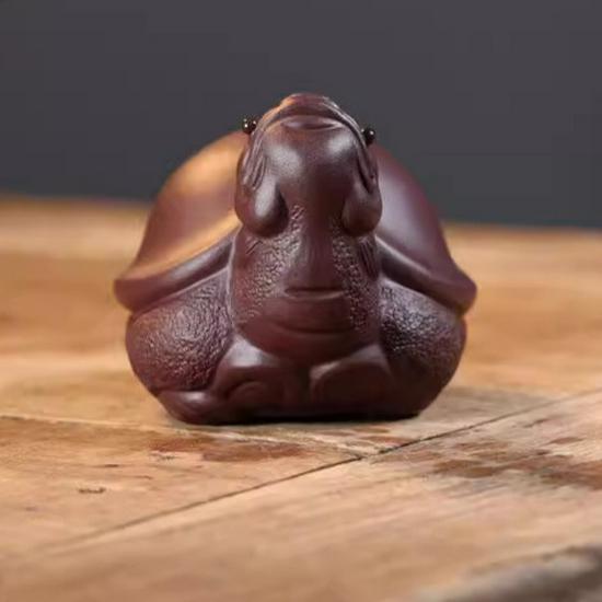 Handmade Yixing Zisha Dragon Turtle Tea Pet Sculpture for Tea Ceremony