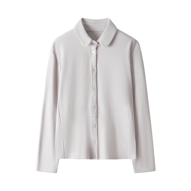 New Double-Sided Plush Women's Autumn/Winter Shirt with Cashmere Protein, 3A Antibacterial, Slim Fit—Wear Out or as Base Layer