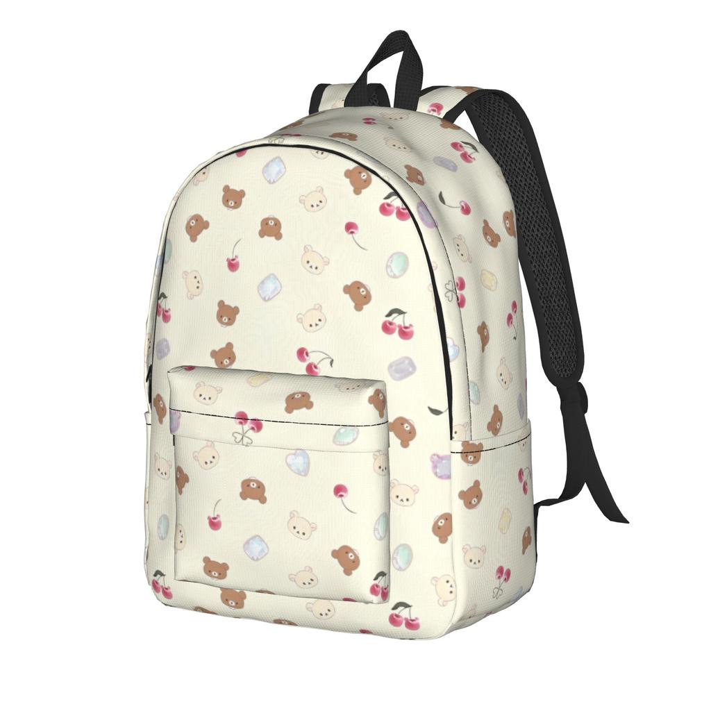 Rilakkumas Cartoon Backpack for Men Women Teenage Student Work Daypack Laptop Canvas Bags Outdoor