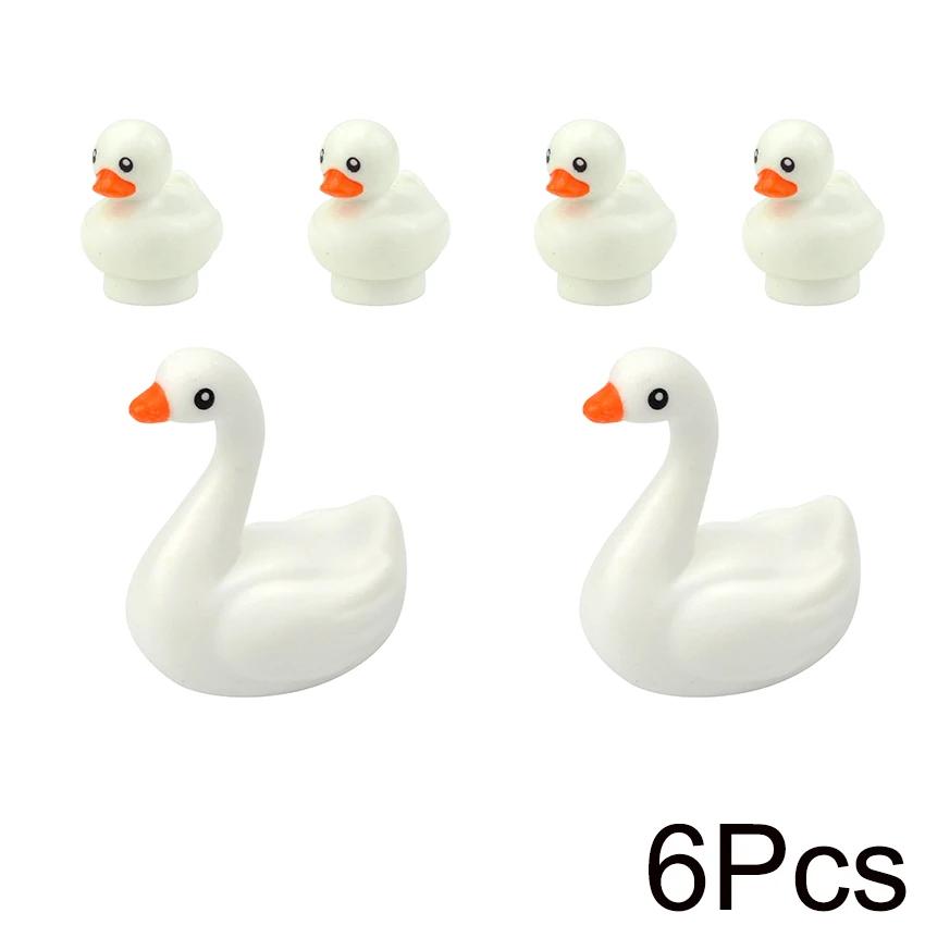 MOC Animals Model Set Bricks Cute Swan Duck Dog Pig Bird Squirrel Figures Building Blocks Zoo Toys Accessories for Kid Gifts