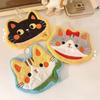 1PCS Cartoon Coral Velvet Hand Towel For Kitchen Kawaii Cat Hand Wipe Cleaning Cloth Bathroom Hanging Towel Absorbent Clean Rag