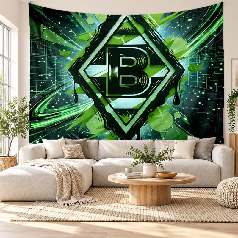 Borussia Mönchengladbach Wall Tapestry, Soft Fabric Wall Hanging, Decorative Backdrop For Bedroom Home Wall Art