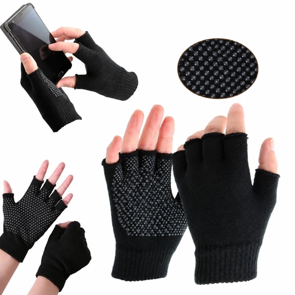 1 Pair Lightweight Yoga Gloves Knitted Half Finger Gloves Fingerless Gloves Outdoor Sports