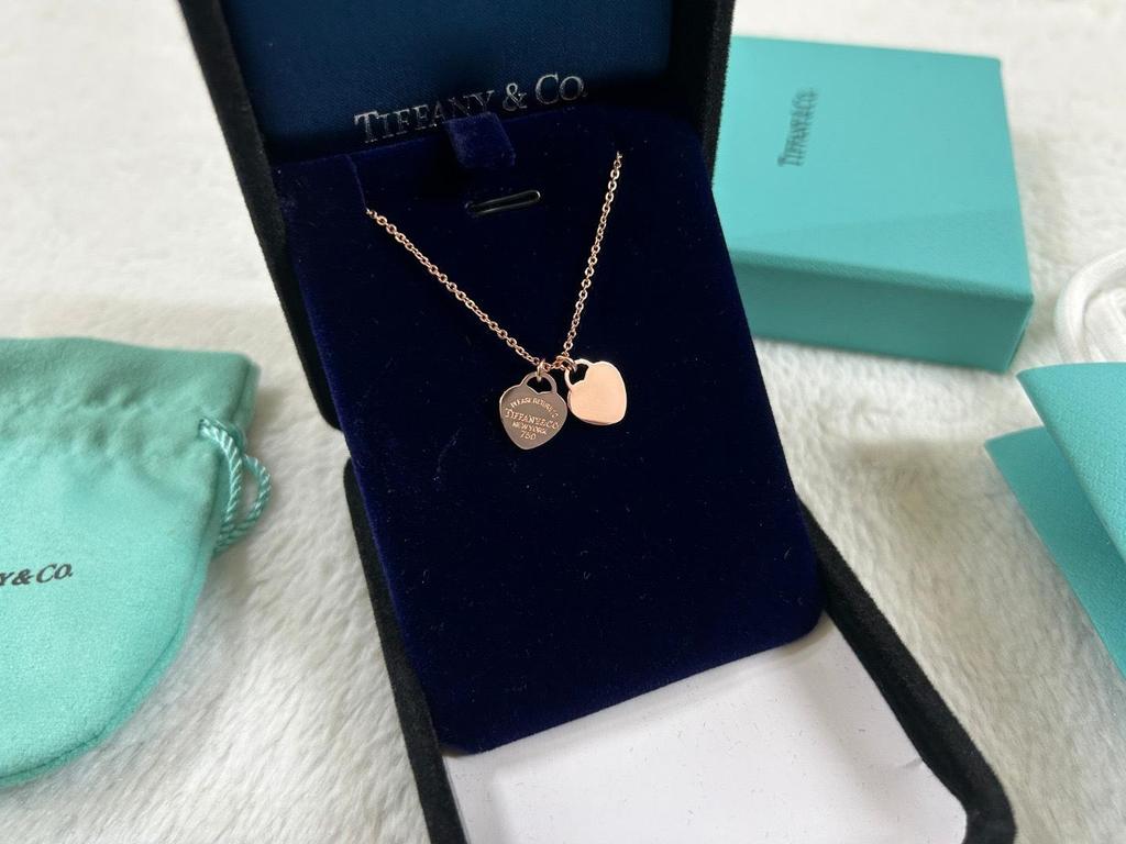 Collar con Colgante de Corazón de Plata de Ley 925 para Mujer Familia T con Diamantes y Esmalte, Cadena Clavicular Azul Clásico, Colgante para Mejor Amiga
