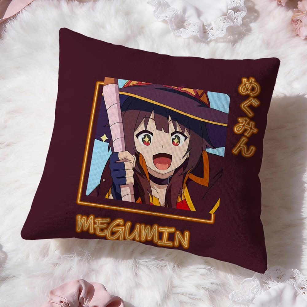 Cute M-Megumin Cushion Cover Premium Comfort Reversible Pillow Cove -Two in One Design for Any Room & Car Interior