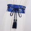 Waistband for Women Vintage Embroidery Floral Bow Tie Belt Chic Elegant Design for Evening