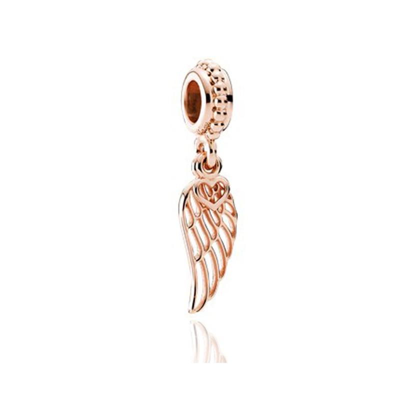 Rose gold plated Exquisite Bead Sparkling Pink Hot Air Balloon Dangle Charm for Women fit European Original Bracelet DIY Jewelry