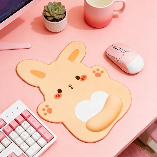 Bunny Wrist Rest Mouse Pad Ergonomic Memory Foam Non-Slip Wrist Pain Relief