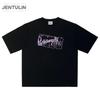 Y2K Kpop Mens Tshirt Phantasmagoria Letter Graphic Print Casual Clothing Oversized Streetwear Short Sleeve Tops Korean Goth Tee