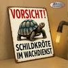Turtle Warning Aluminum Metal Sign Vintage Garden Wall Decor Plaque for Outdoor Spaces