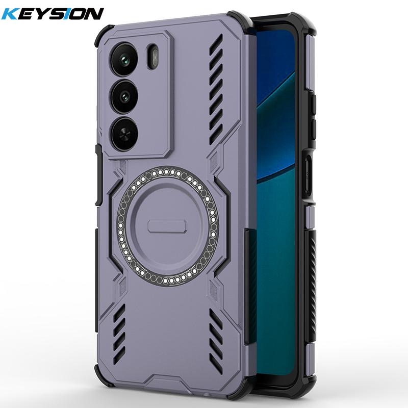 

KEYSION Hollow Heat Dissipation Case for Realme C71 Silicone+PC Magnetic Cooling Shockproof Phone Back Cover for OPPO Realme C71 for Realme C71 фіолетовий
