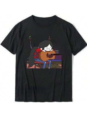 Čas na dobrodružství Anime Tričko Marceline Upíří královna Živě v Cukrové krčmě Krátký rukáv Vtipný design Estetické Pánské Tumblr Tričko