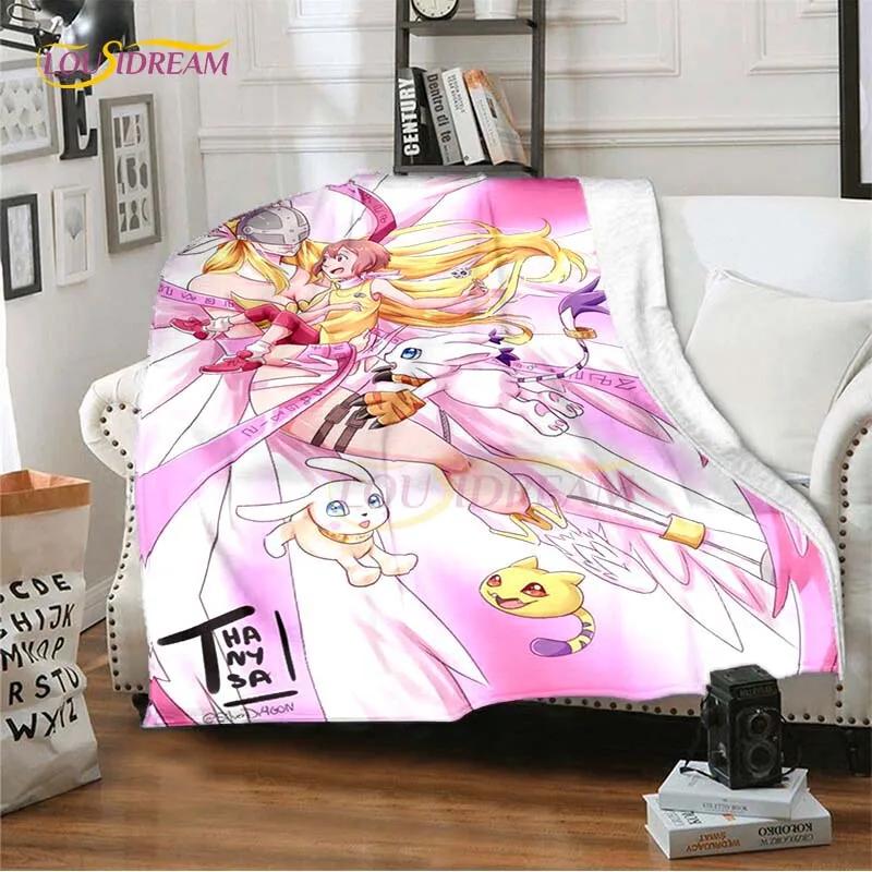 New Cartoon Digimon Blankets for Beds Anime Blanket Queen Size Soft Bed Sheet Rome Decor Winter Bedding Cover Kids Gift Picnic