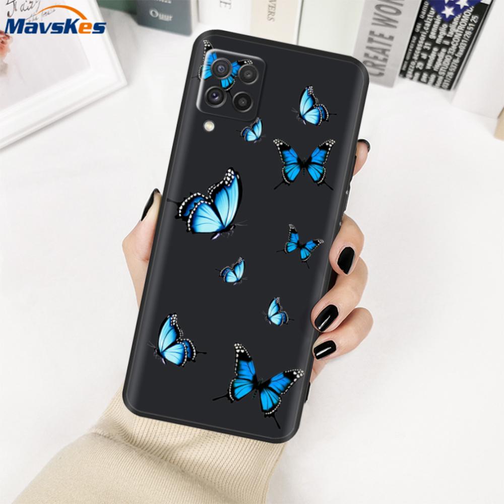 For Samsung Galaxy M22 Case SM-M225FV Black Bumper Soft TPU Cover For Samsung M32 4G M325FV Case Silicone M 22 M 32 Fundas Cute