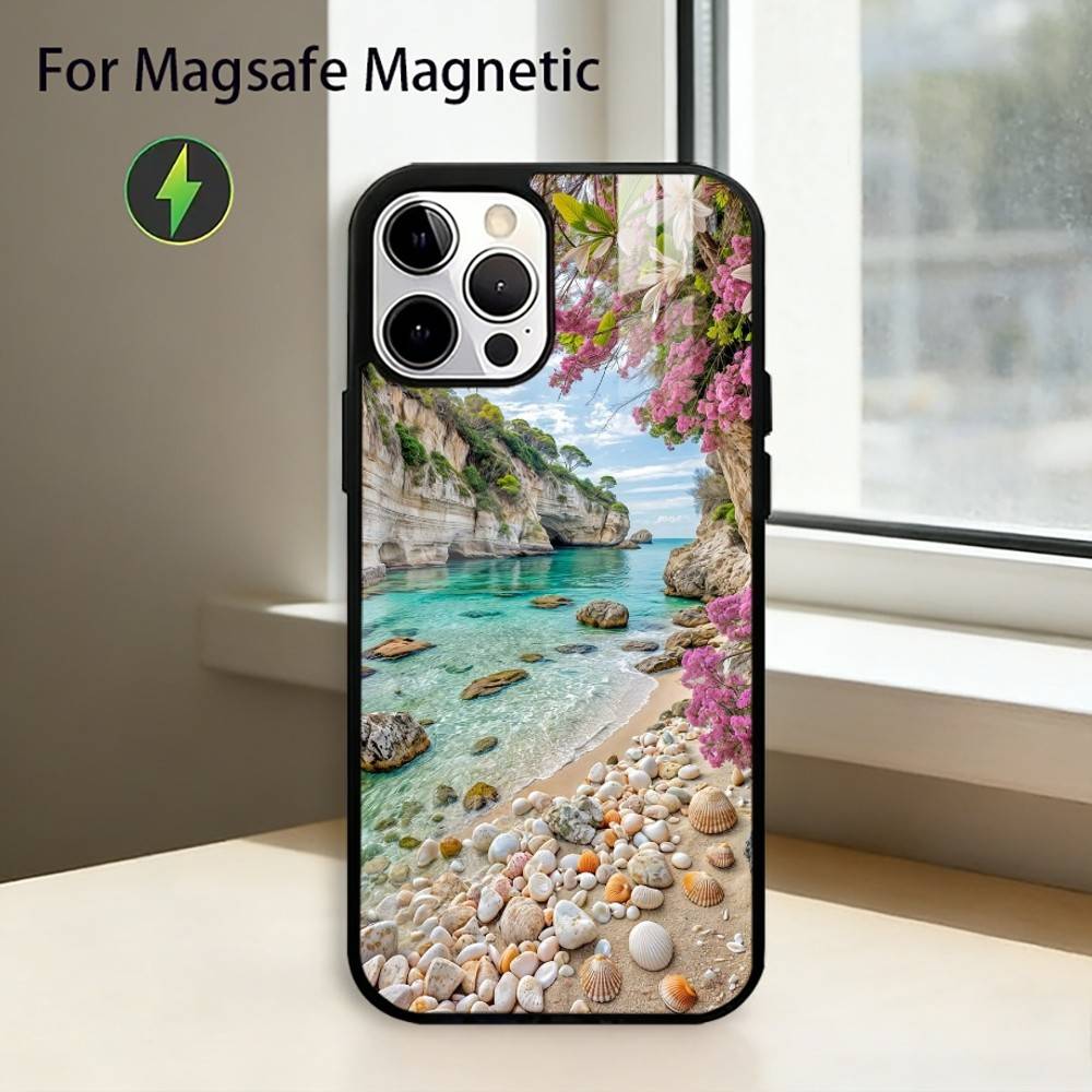 Landscape A-Art Phone Case For iPhone17,16,15,14,13,12,11 Plus,Pro Magnetic For Magsafe Wireless Charging