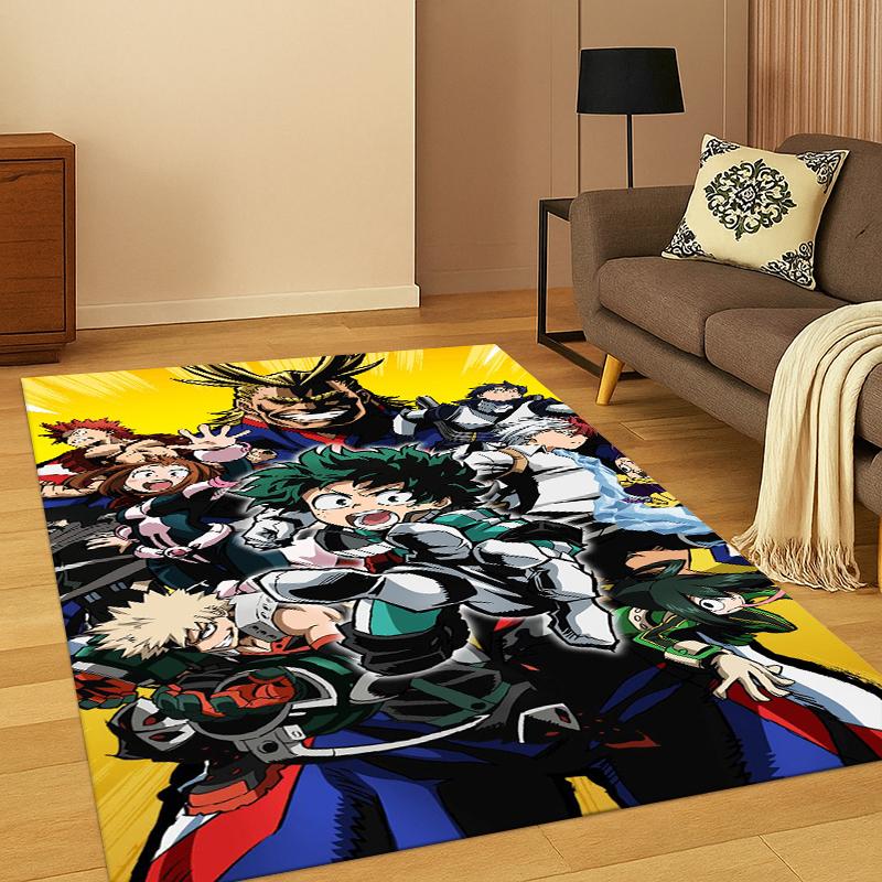 My Hero Academia Deku Bakugou Cartoon Anime Carpet Rug for Bedroom Living Room Sofa Doormat Home Decor,Kid Area Rug Non-slip